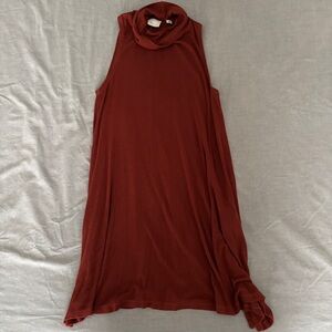 Anthropologie’s Postmark Sleeveless Ribbed Rust Red Dress